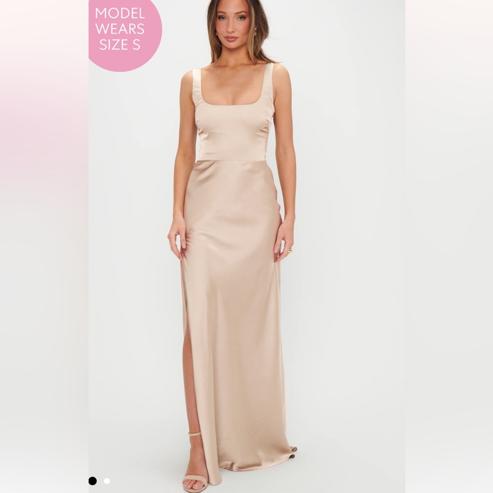 Lana Maxi Dress ~ Champagne Luxe Satin